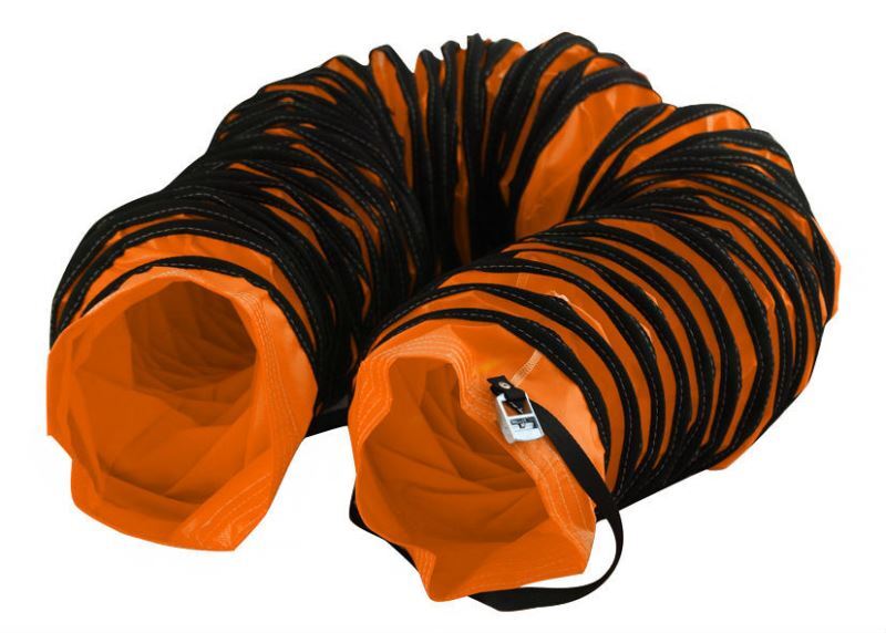 Luchttransportslang Ø205mm (oranje), lengte 5000mm, warmte bestendig