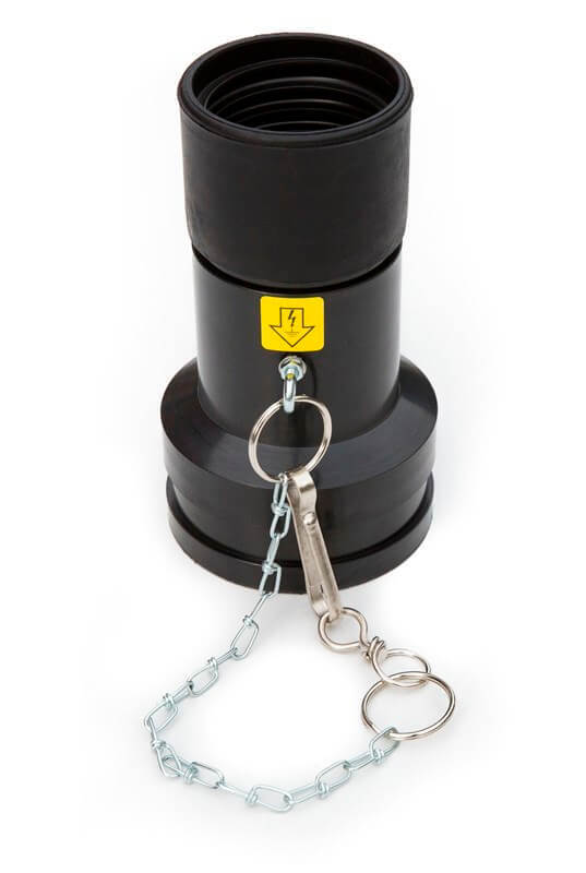 Koppeling slang ø50mm/machine ø90mm, antistatisch met ketting