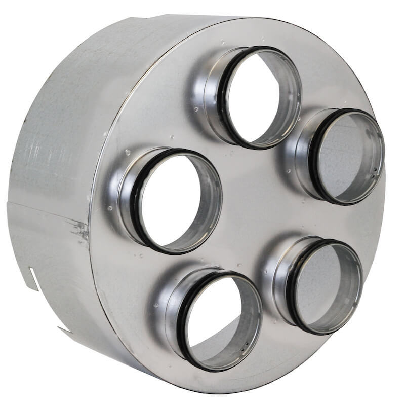 HEYLO fünfstufiger Ansaug-, Ausblasadapter (1 x 420 mm > 5 x 100 mm) für PowerVent 3000